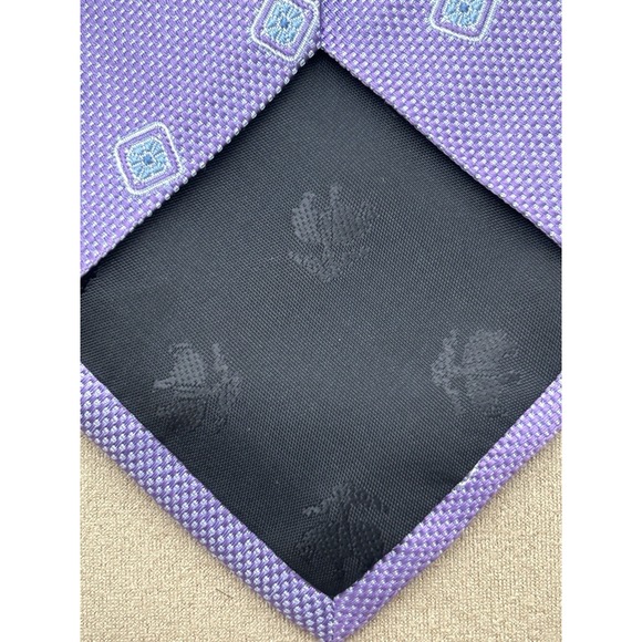 346 Brooks Brothers Mens Dress Purple w/Blue Geometric 100% Silk USA‎ - Picture 3 of 4